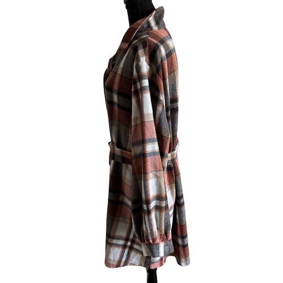 HOTOUCH Women's Plaid Shacket Jacket Button Lapel Flannel w/Pockets - XXL - Picture 5 of 12
